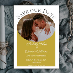 Reserva La Fecha Simple Oval Photo Save the Date Marigold