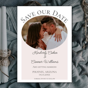 Reserva La Fecha Simple Oval Photo Save the Date   Rosa