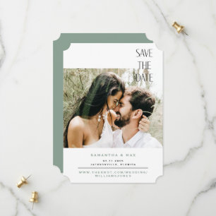 Reserva La Fecha Simple pareja foto Sage Ticket Save the Date