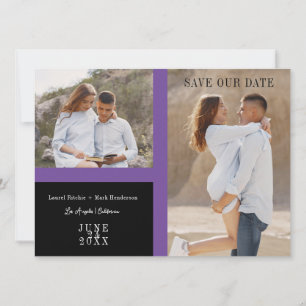 Reserva La Fecha Simple Purple Two Photos Engaged Couple Session