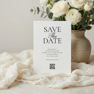 Reserva La Fecha Simple QR Code Photo Wedding Save The Date