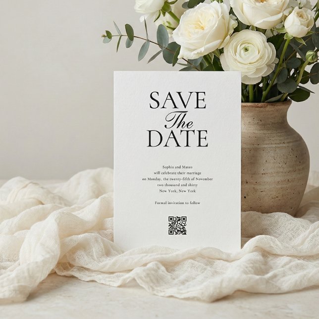 Reserva La Fecha Simple QR Code Photo Wedding Save The Date (Subido por el creador)