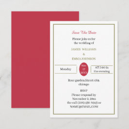 Reserva La Fecha Simple Red Guardar El Personalizado De Fecha