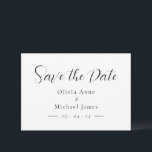 Reserva La Fecha Simple Save the Date de guión en negro y blanco<br><div class="desc">Simple y moderno 'Save the Date' de boda con negro sobre fondo blanco. Perfecto para una boda de cualquier estación del año.</div>
