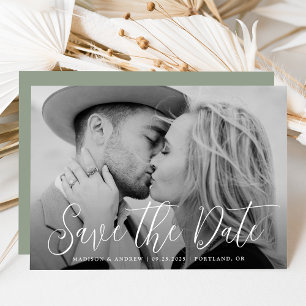 Reserva La Fecha Simple Script Foto Boda