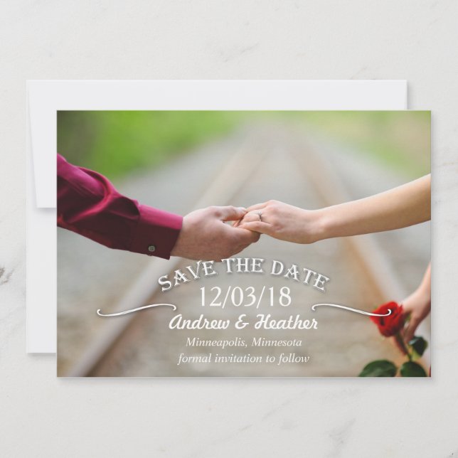 Reserva La Fecha Simple Swirl Wedding Save the Date (Anverso)