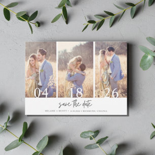 Reserva La Fecha Simple tres bodas fotográficas Guardar la fecha