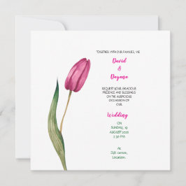 Reserva La Fecha Simple tulip flower invitation