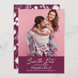 Reserva La Fecha Simple y moderna foto de un Boda de Borgoña salva 