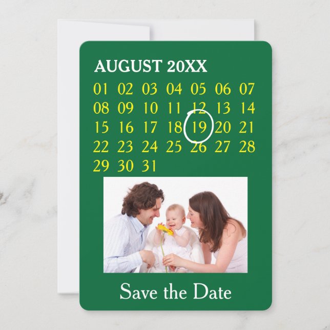 Reserva La Fecha Simplemente calendario Personalizado + tu foto, fo (Anverso)