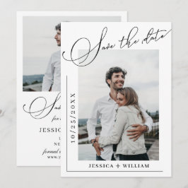 Reserva La Fecha Simplemente elegante caligrafía Boda 2 foto