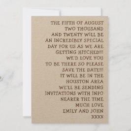 Reserva La Fecha Simples Words Informal y Divertido Boda