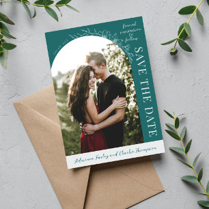 Reserva La Fecha Simplicidad Floral 1 Teal Save The Date
