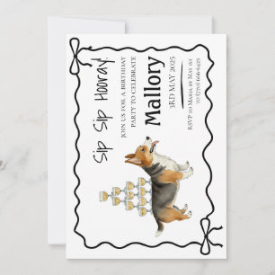 Reserva La Fecha Sip Sip Hooray Corgi Watercolor
