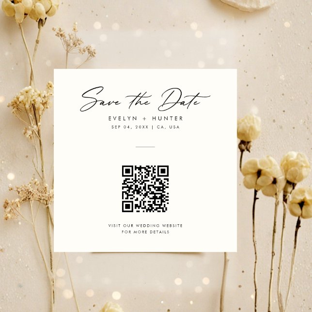 Reserva La Fecha Sitio web de boda con código QR elegante minimalis (Subido por el creador)