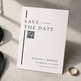 Reserva La Fecha Sitio web de boda con código QR minimalista modern