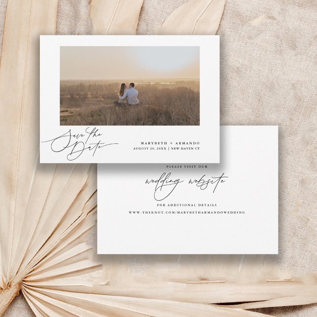 Reserva La Fecha Sitio web de boda con guión moderno Foto  (Subido por el creador)