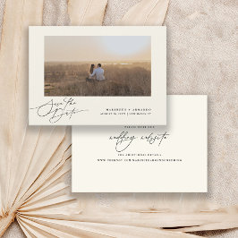 Reserva La Fecha Sitio web de boda con guión moderno Ivory Photo