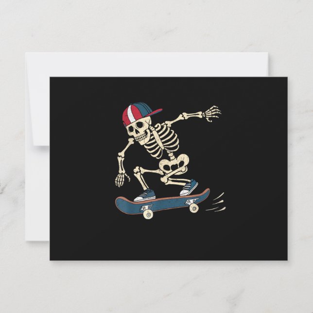 Reserva La Fecha Skeleton Skateboard Halloween Skateboarding Skateb (Anverso)