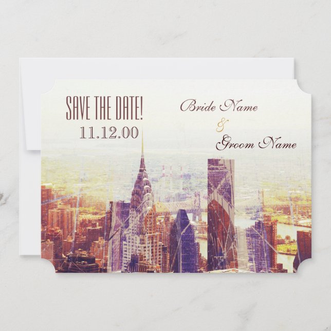 Reserva La Fecha Skyline de Nueva York (Anverso)