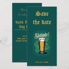Reserva La Fecha ¡Slàinte! Pinta de cerveza del Día de San Patricio