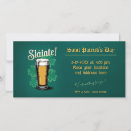 Reserva La Fecha ¡Slàinte! Pinta de cerveza del Día de San Patricio