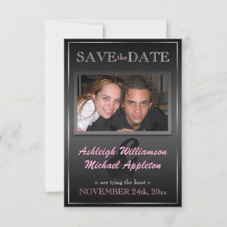 Reserva La Fecha Sleek Black Photo Save the Date Anunciations