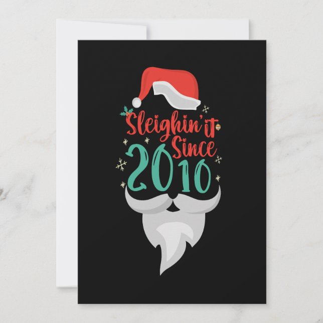 Reserva La Fecha Sleighin it desde 2010 Navidades Cumpleaños Santa (Anverso)
