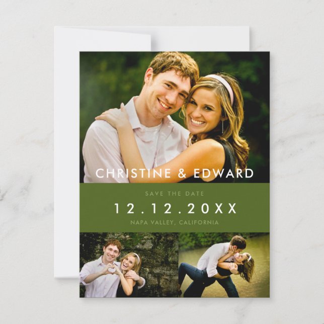 Reserva La Fecha Snapshots Wedding Save the Date Card (Anverso)