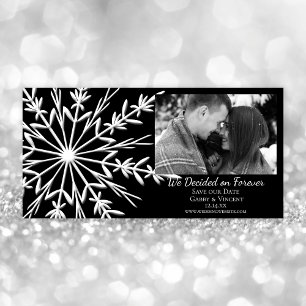 Reserva La Fecha Snowflake en la negra boda invernal
