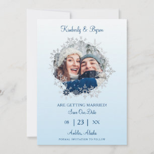 Reserva La Fecha Snowflake Winter Themed for Wedding Romantic Photo
