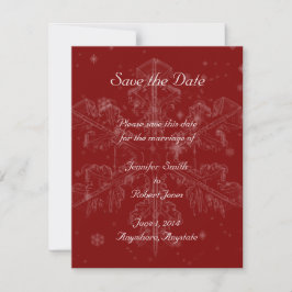 Reserva La Fecha Snowflakes on Cranberry Save the Date card