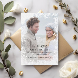 Reserva La Fecha Snowflakes photo winter wedding