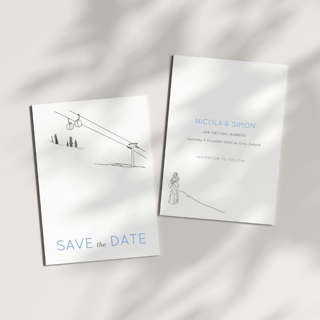 Reserva La Fecha Snowowley Winter Ski Nueva Pareja Blanco Negro (Subido por el creador)