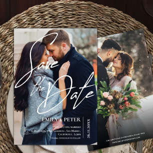 Reserva La Fecha Sobreposición de texto 2 Fotos Boda Guardar la inv