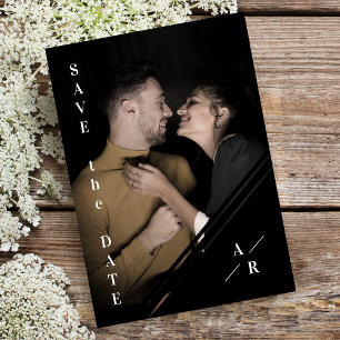 Reserva La Fecha Sofisticado Boda Minimalista de la pareja fotográf