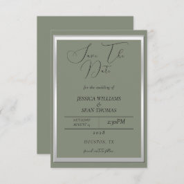 Reserva La Fecha Sofisticado Boda Sage & Silver