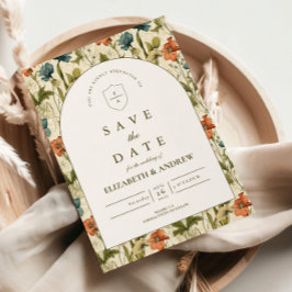 Reserva La Fecha Soft Botanical Arch Garden Wedding