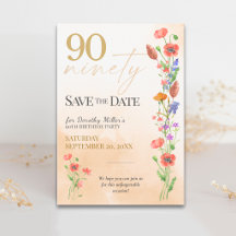 Soft Wildflower 90th Birthday for Her - Elegant