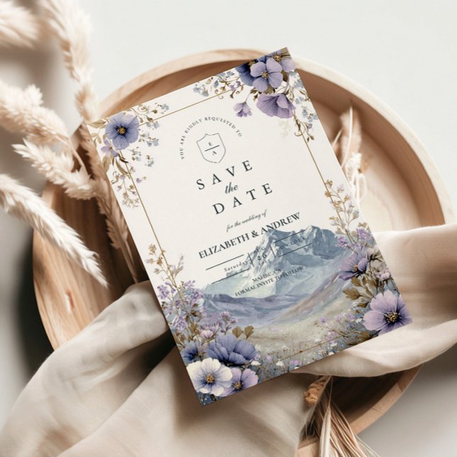 Reserva La Fecha Soft Wildflower Mountain Wedding (Subido por el creador)