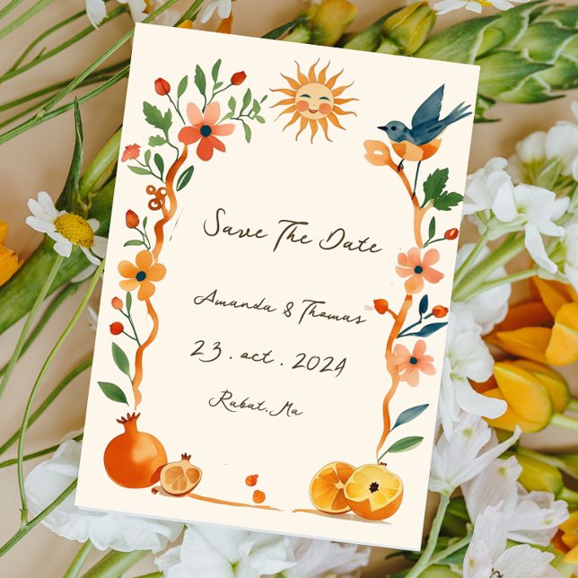 Reserva La Fecha Sol y luna manuscritos pintados a mano y caprichos (Subido por el creador)