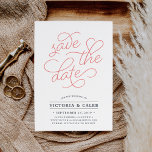 Reserva La Fecha Solicitud romántica | Tipografía Guardar la tarjet<br><div class="desc">Simple y elegante, nuestra boda Romantic Request ahorra las características de la tarjeta de fecha "guardar la fecha" en tipografía de escritura de coral rosa con un corazón de moda trabajado en el diseño. Agregue los detalles de su boda, incluidos nombres, fecha de boda, ubicación y sitio web, con polvorientas...</div>