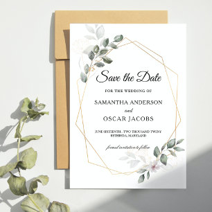 Reserva La Fecha Sólido y flor de la hoja de color verde suave