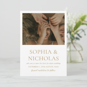 Reserva La Fecha Sophia Gold Modern Boda