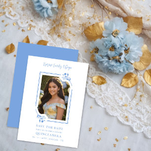 Reserva La Fecha Spanish Elegant Photo Quinceañera