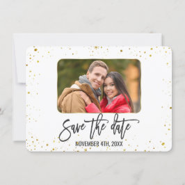 Reserva La Fecha Sparkle Gold Foto Caligrafía Save The Date