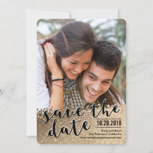 Reserva La Fecha Sparkling Love Photo Save the Date Card