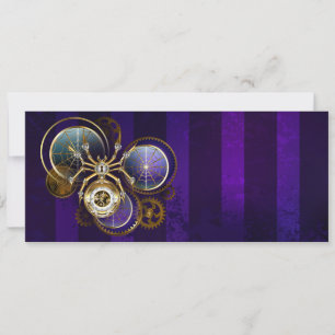 Reserva La Fecha Spider Steampunk sobre fondo morado
