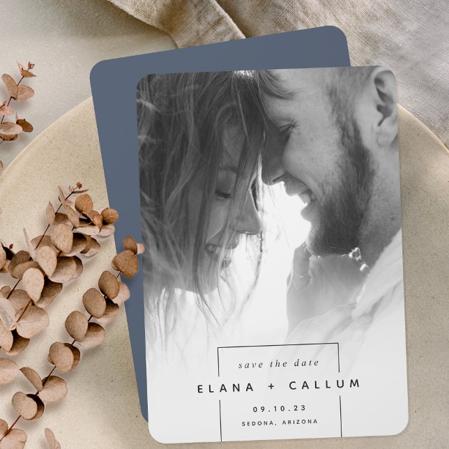 Reserva La Fecha Squared Away | Simple Modern Vertical Photo (Subido por el creador)