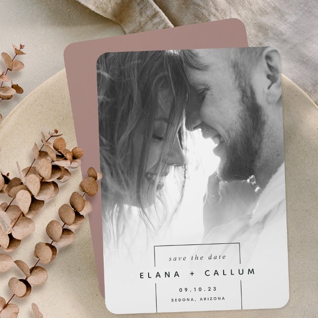 Reserva La Fecha Squared Away | Simple Modern Vertical Photo (Subido por el creador)